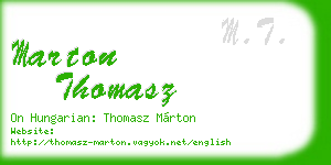 marton thomasz business card